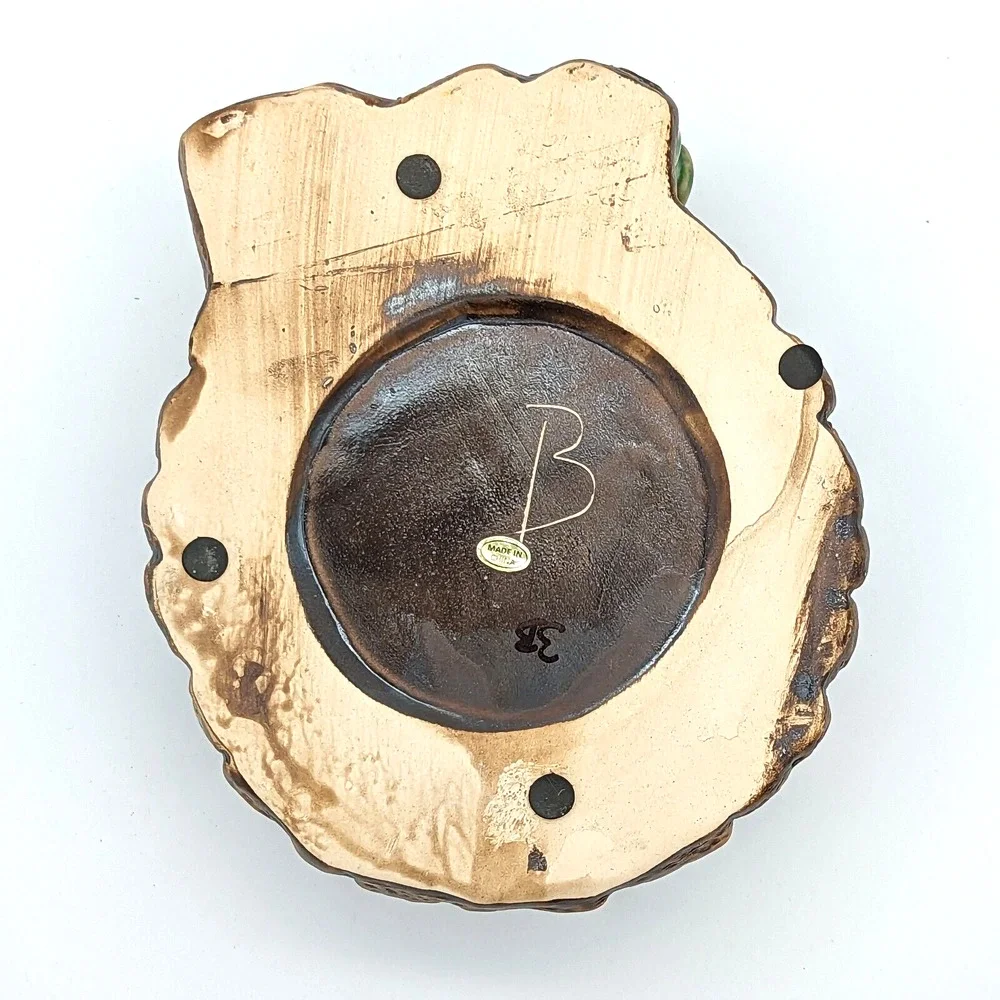 Vintage Majolica Lucky Elephant Planter Two Green Elephants Trunks Up China - Picture 12 of 12